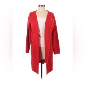 J Crew Long Collarless Sweater Blazer/ Red size x-small